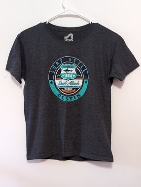 Surf Style Gray Destin Graphic Tee Size Youth Medium